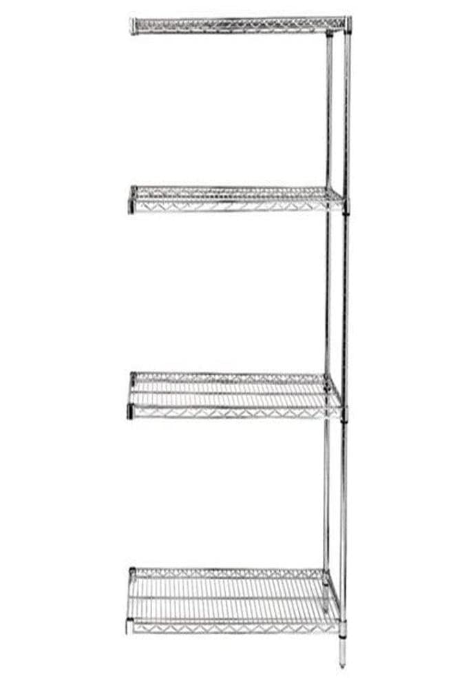 Quantum Storage Systems Wire 4 Shelf ADD-ON KIT Stainless 63in