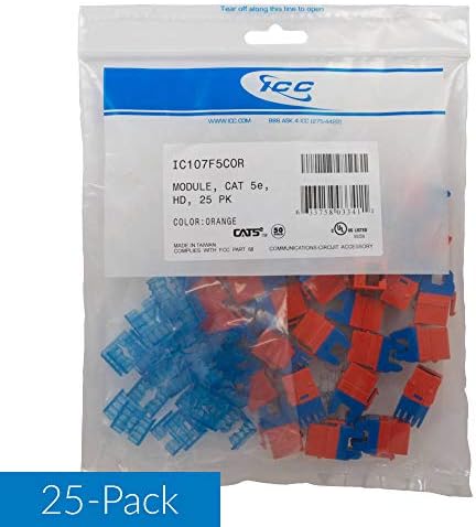 Module, Cat 5E, Hd, 25 Pk, Orange