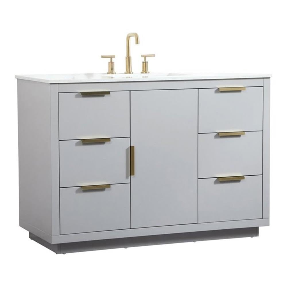 Elegant Decor Blake 48 Aluminum Alloy Mdf Single Bathroom Vanity In Gray