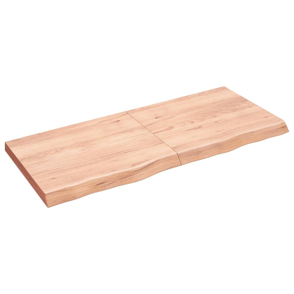 Vidaxl Solid Oak Wood Table Top 55.1'X23.6'X(0.8'-2.4') - Handmade With Live Edge, Treated Surface, Versatile, Foldable And Perfect For Dining Room, Office, Lounge Area