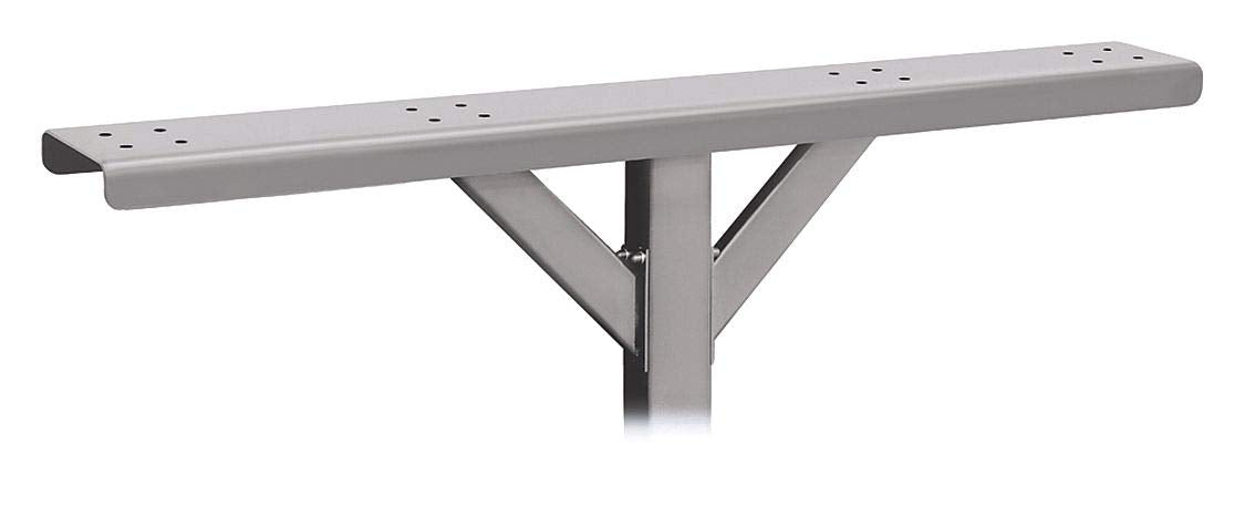Spreader - 4 Wide with 2 Supporting Arms - for Roadside Mailboxes - Silver