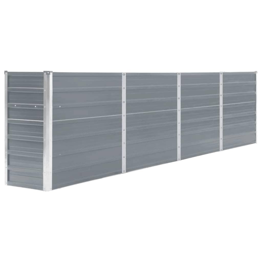 vidaXL Raised Garden Bed 126x15.7"x30.3" Galvanised Steel Gray"