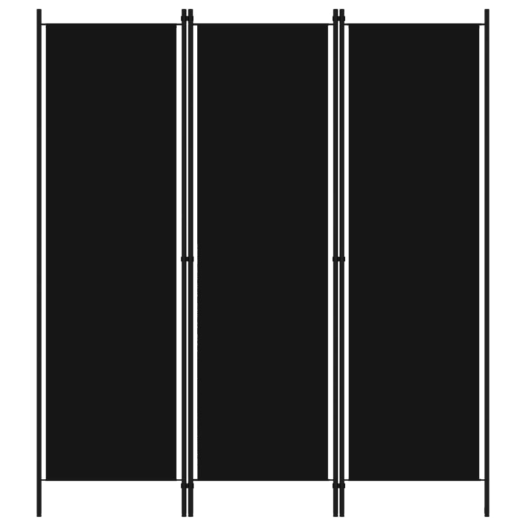 vidaXL 3-Panel Room Divider Black 59.1x70.9"
