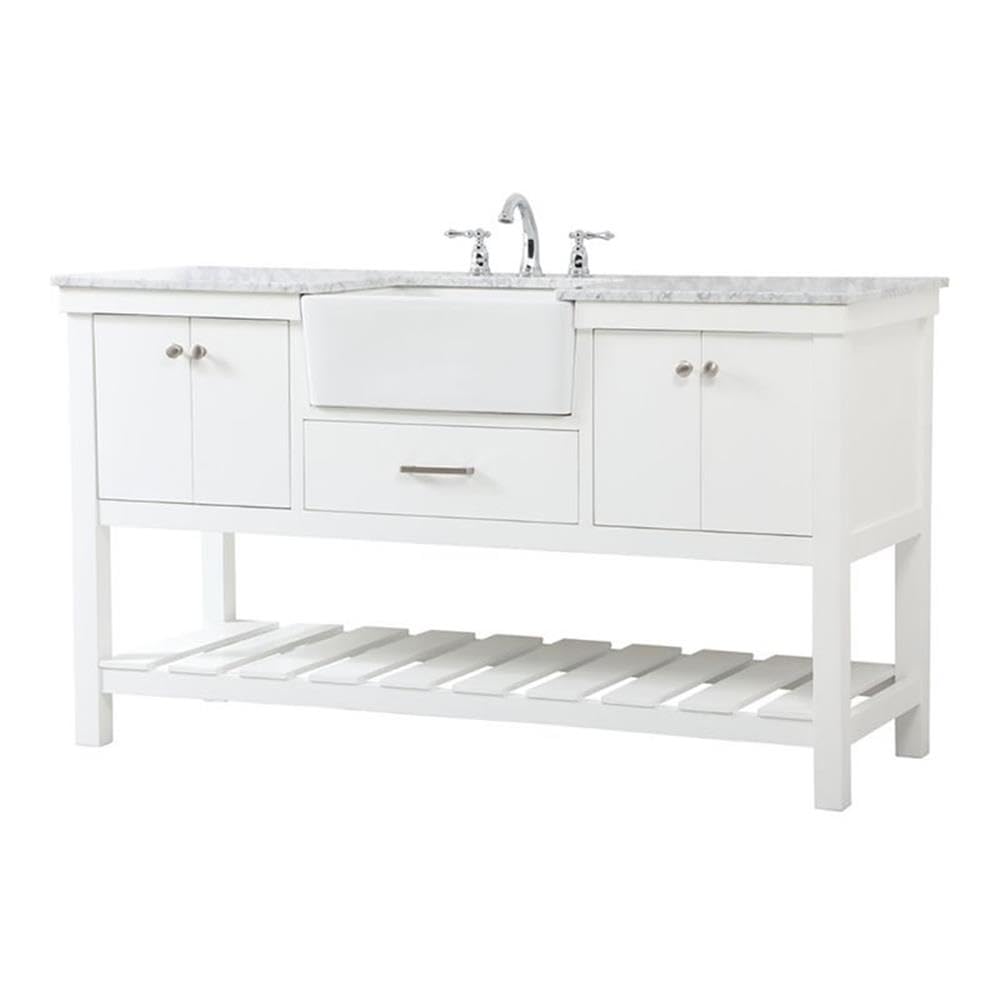 Elegant Decor Clement 60 Aluminum Mdf Single Bathroom Vanity In White