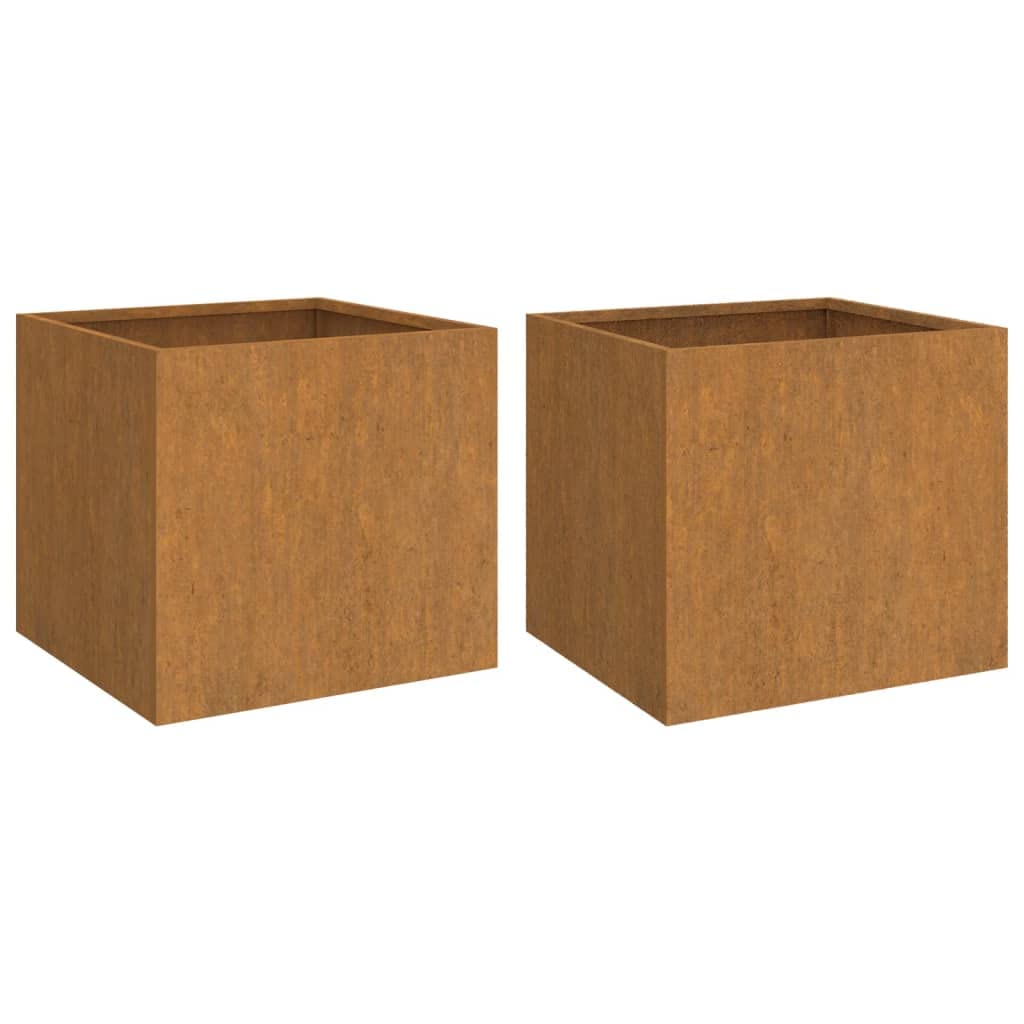vidaXL Planters 2 pcs 19.3x18.5”x18.1” Corten Steel