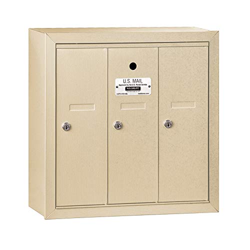 Casafoyer Vertical Mailbox - 3 Doors - Sandstone - Surface Mounted - USPS Access - (Pack Of 2)