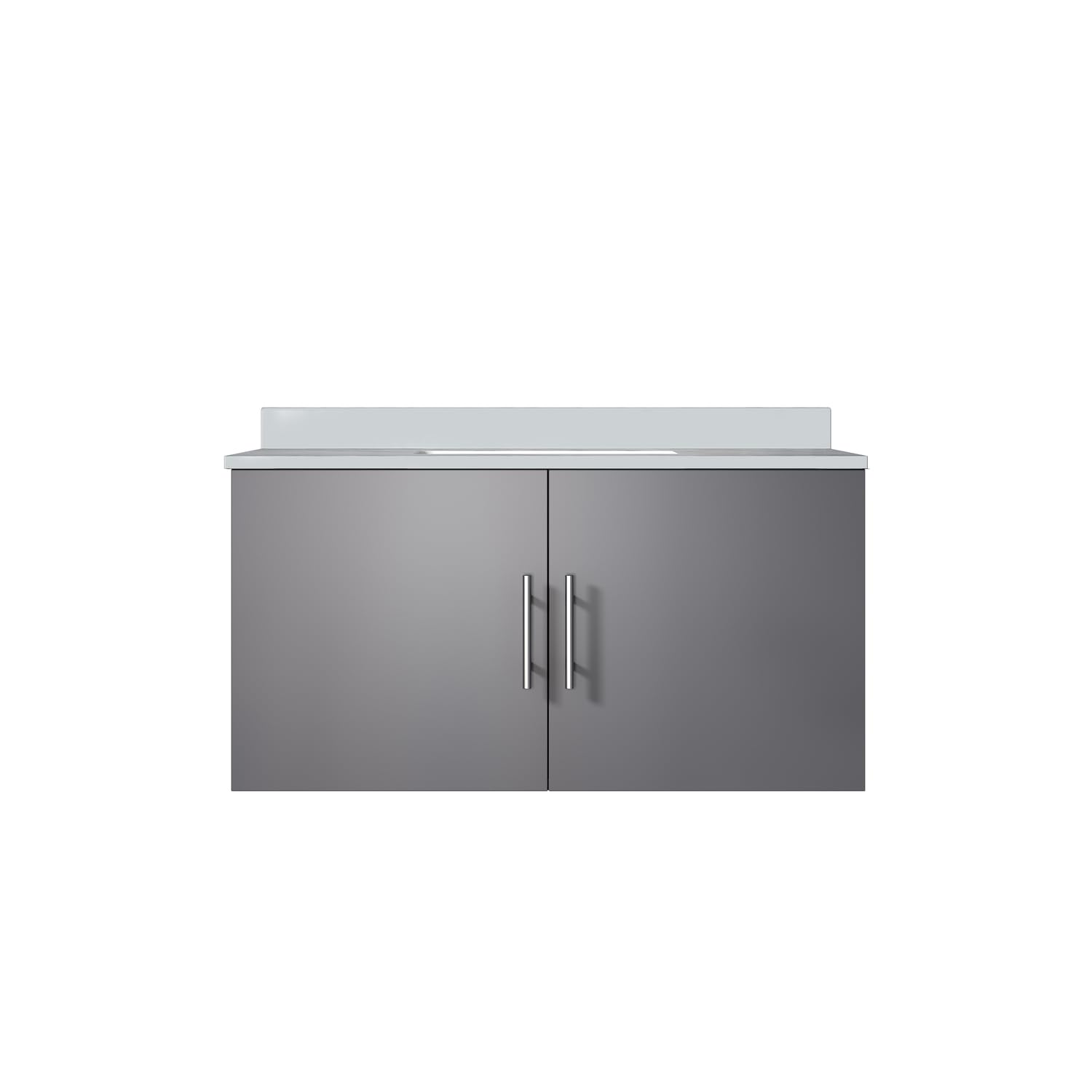 Geneva 36 in. W x 22 in. D Dark Grey Bath Vanity and Cultured Marble Top