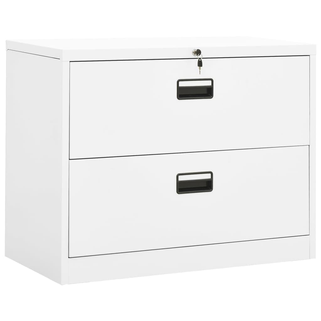 vidaXL Filing Cabinet White 35.4x18.1"x28.5" Steel"