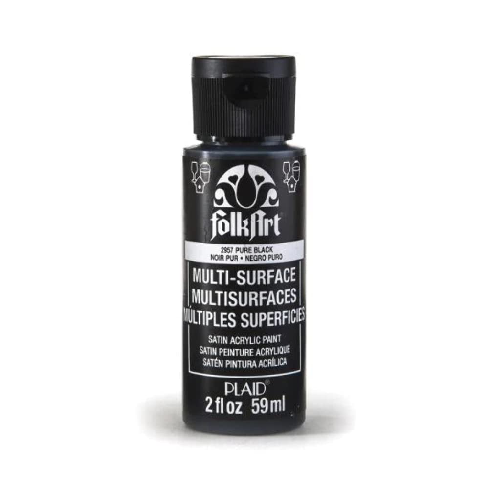 FolkArt Satin Pure Black Hobby Paint 2 oz