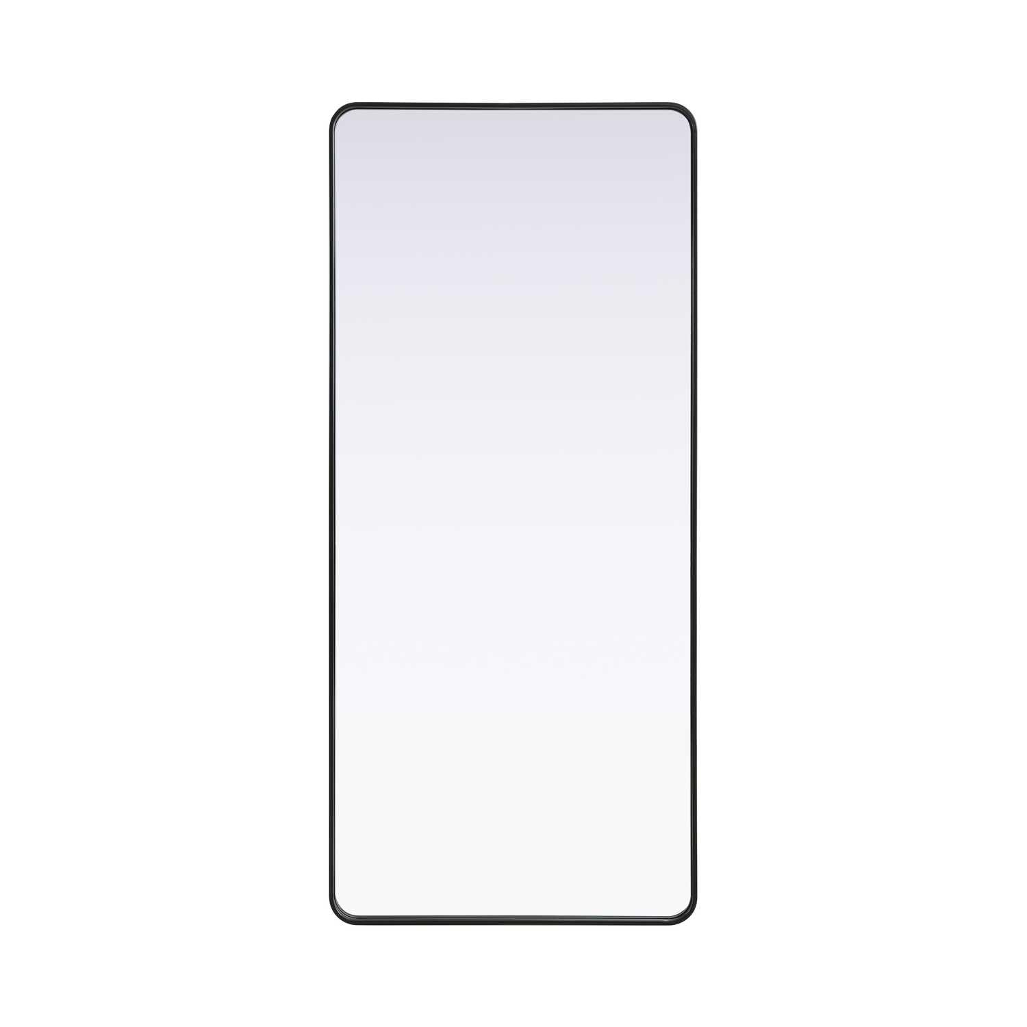 Contour Metal Rectangle Mirror 32x72 in Black