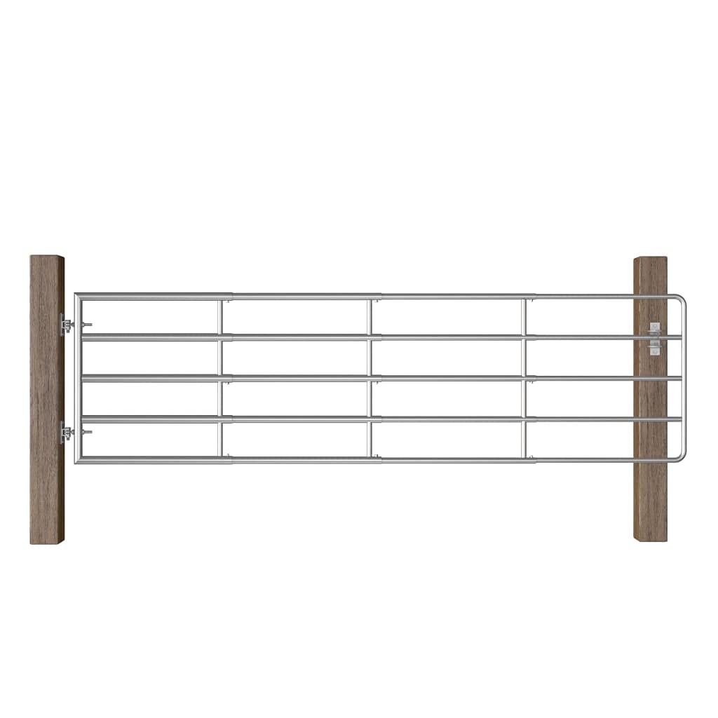 vidaXL 5 Bar Field Gate Steel (45.3-118.1")x35.4" Silver"