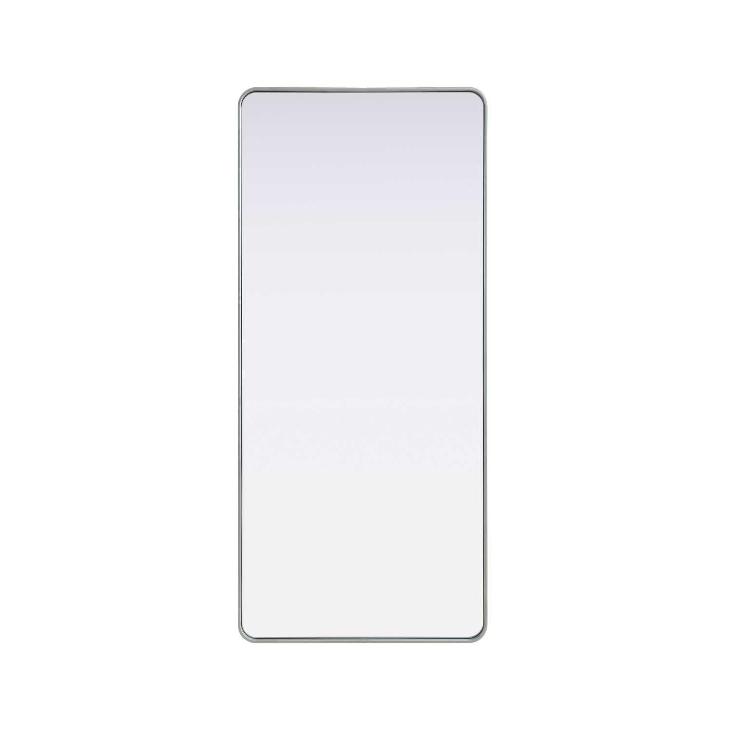 Contour Metal Rectangle Mirror 32x72 in Silver