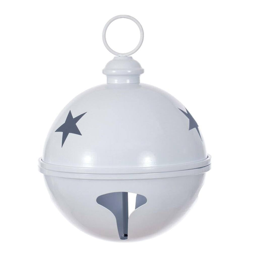 Casafoyer Elegant 1” White Iron Bell Christmas Ornament - Set of 2 ( Pack of 2 )
