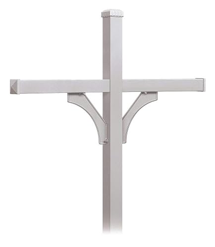 Deluxe Post - 2 Sided - In-Ground Mounted - for (4) Roadside Mailboxes - Silver