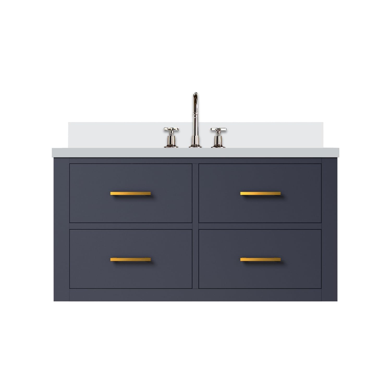 Castor 36 in W x 22 in D Blue Double Bath Vanity, Cultured Marble Top, and Faucet Set