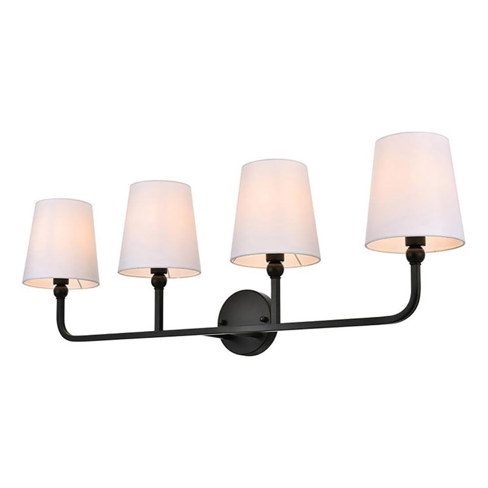 Colson 4 light Black and Clear Bath Sconce