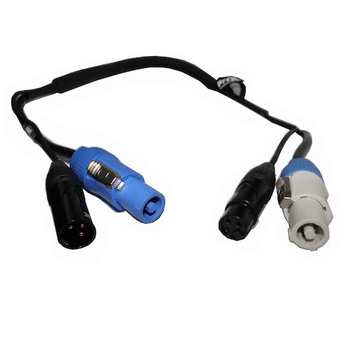 ProX XC-PWC14-DMX03 3 Ft Dual 14AWG Powerkon to Dual DMX Combo Link Jumper Cable
