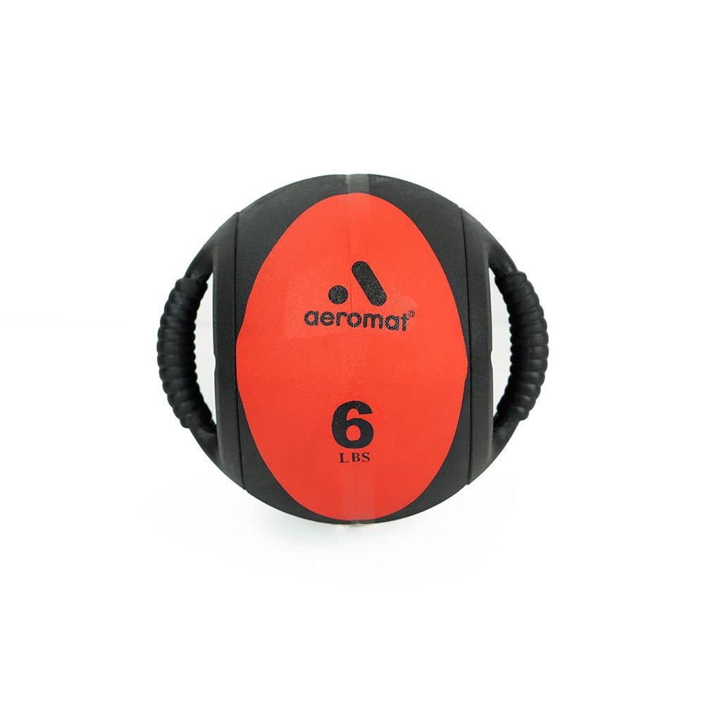 Dual Grip Power Med Ball 9 diameter 6 LB - Black/Red