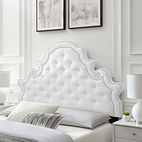Casafoyer Diana Tufted Performance Velvet Full/Queen Headboard in White