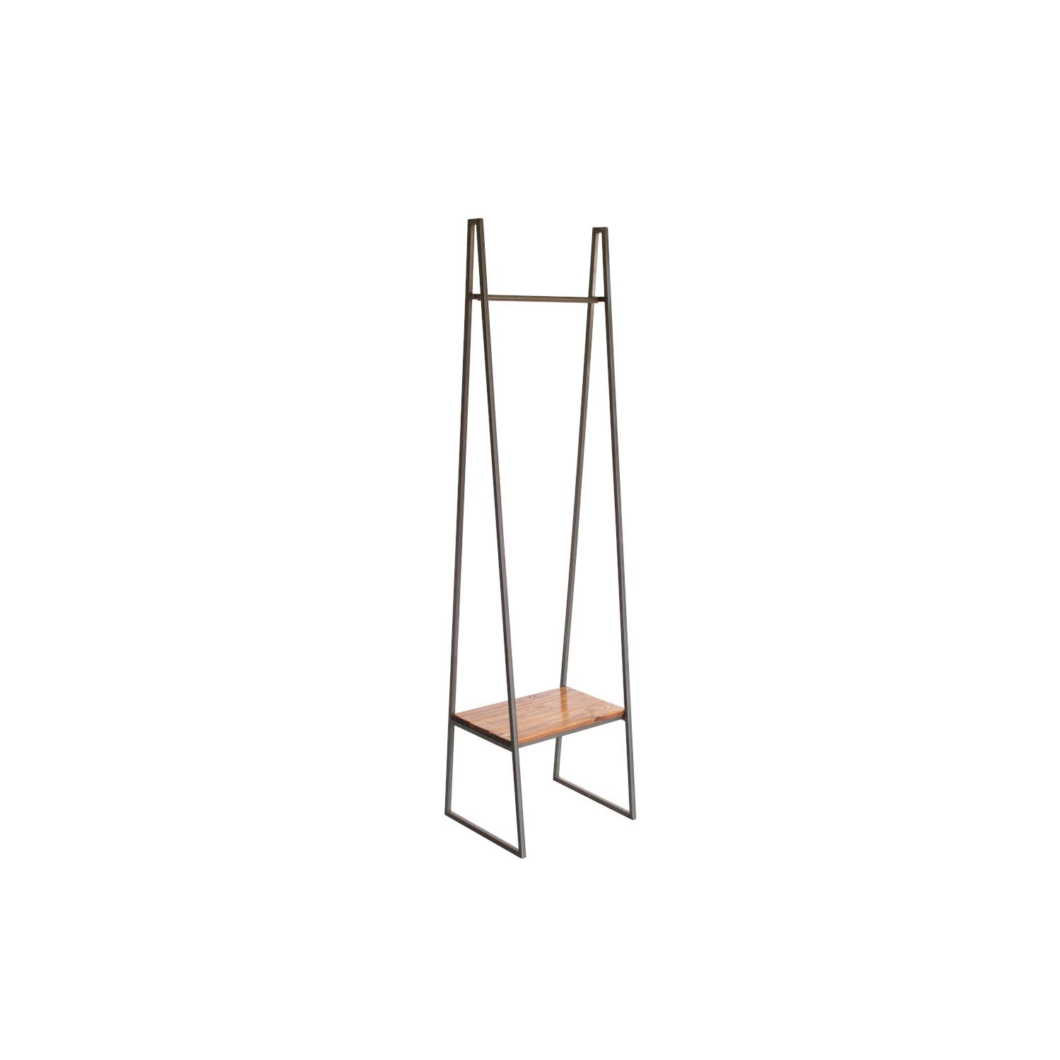 A-Frame Metal Rack With Lower Wood Shelf