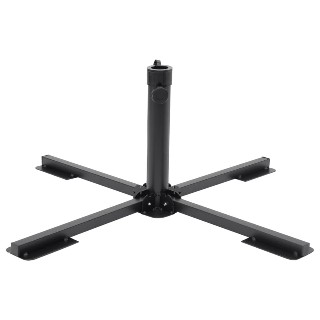 vidaXL Parasol Base Foldable for 1.5/1.9" Pole Glossy Black Steel"