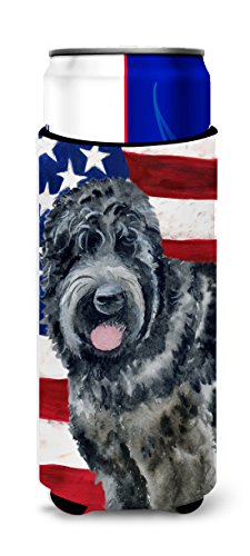 Carolines Treasures Bb9677Muk Black Russian Terrier Patriotic Ultra Hugger For Slim Cans, Slim Can, Multicolor