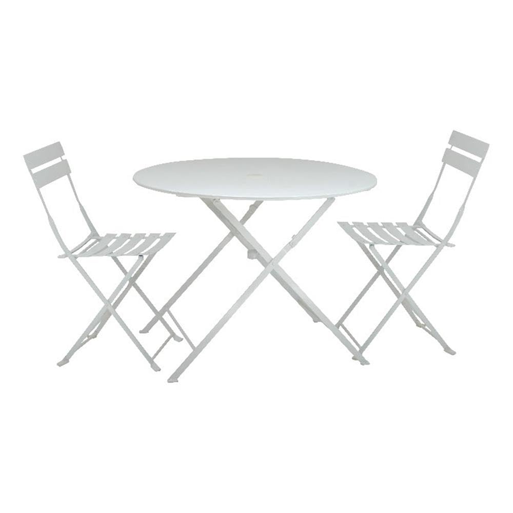 Bistro 30 Round Table Outdoor Set - Set of 3 - White