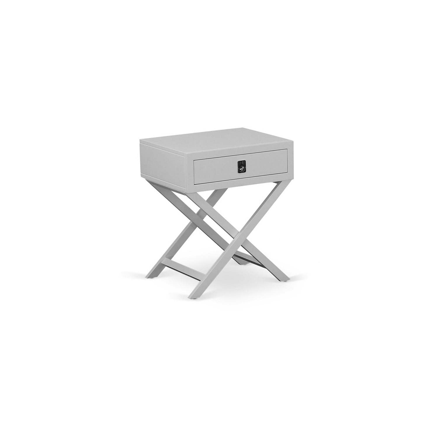 Yardlio Hamilton Bed Table: Elegant Nightstand with Drawer, Urban Grey Finish