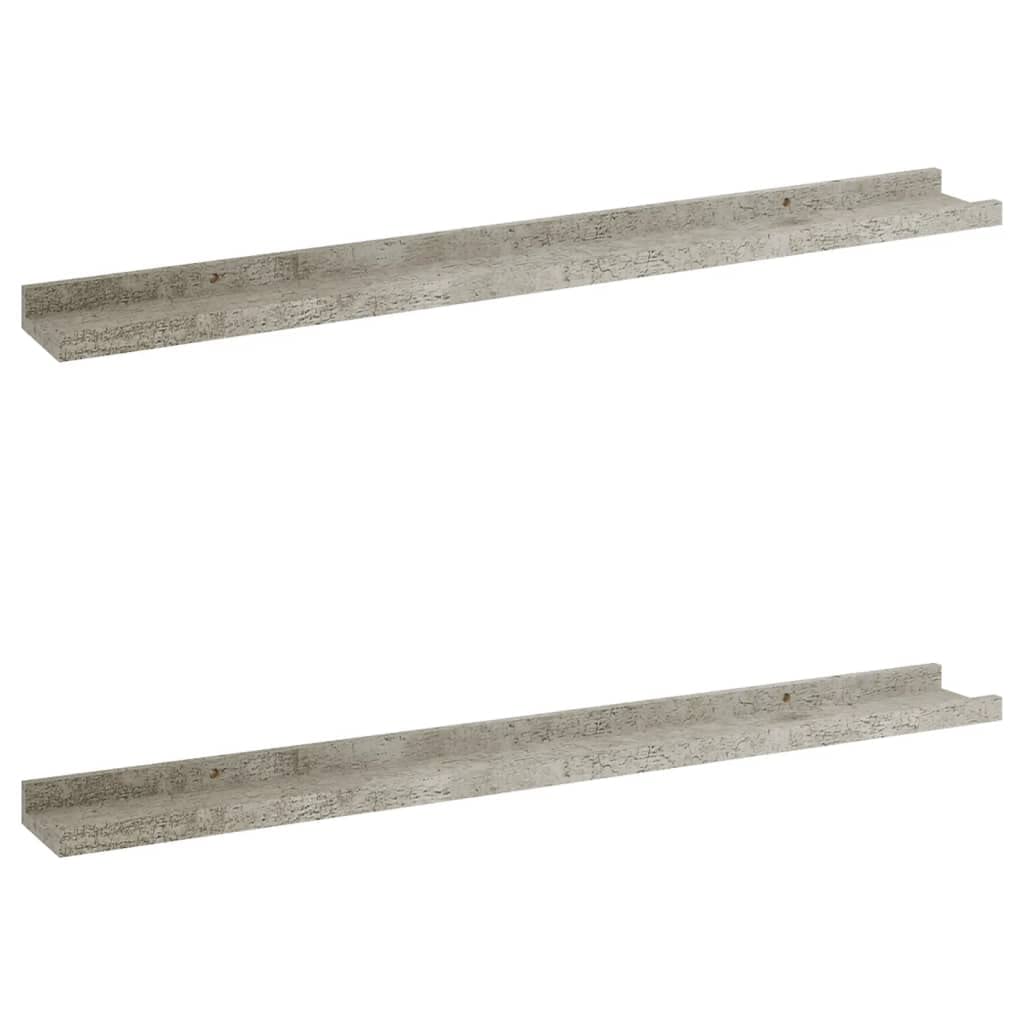 vidaXL Wall Shelves 2 pcs Concrete Gray 31.5x3.5"x1.2"