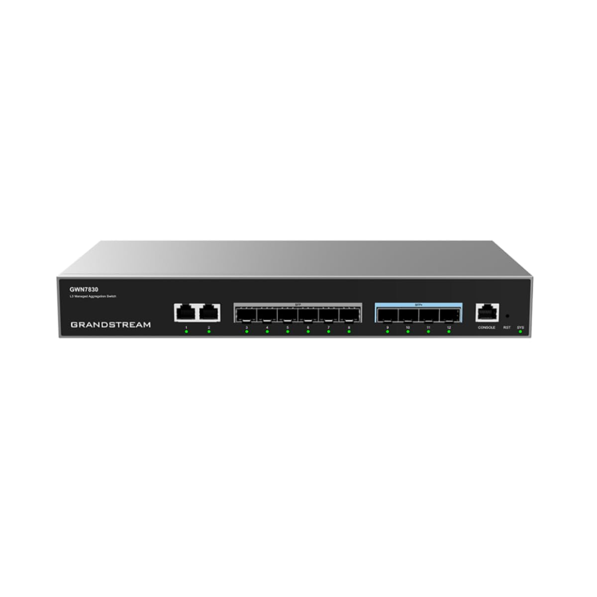 Grandstream GWN7830 | 12-Port Gigabit Ethernet Layer 3 Managed Aggregation Switch