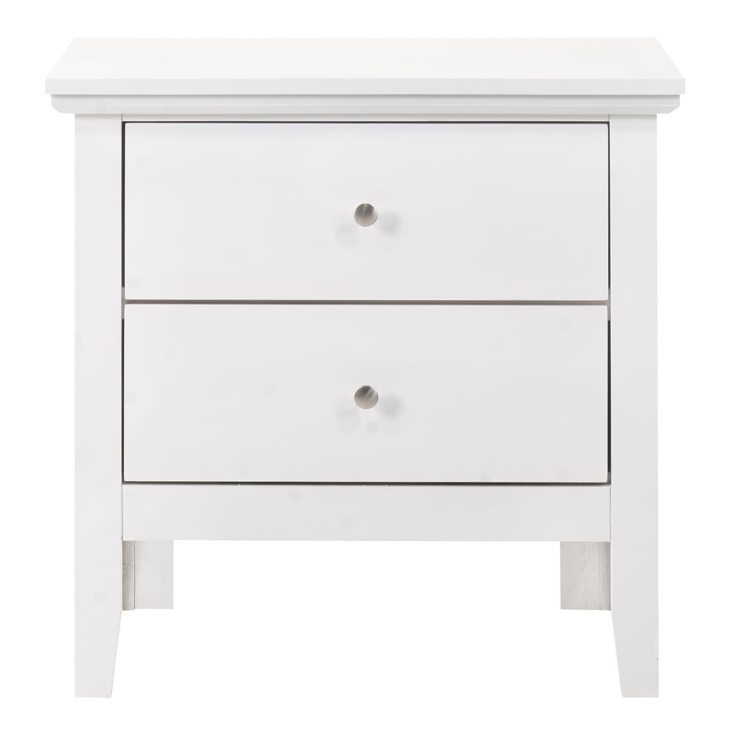 Primo 2-Drawer White Nightstand (24 in. H x 15.5 in. W x 19 in. D)