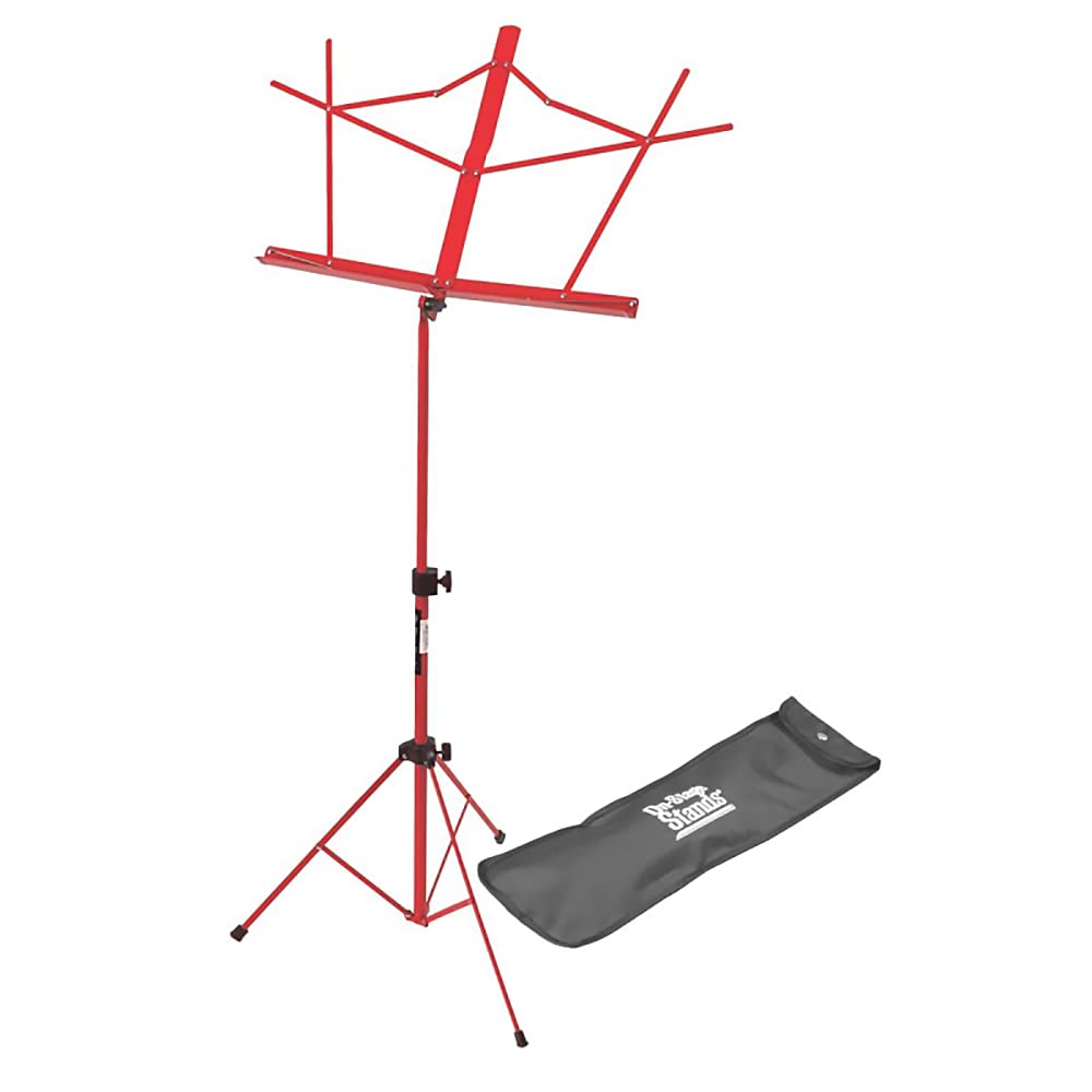 On-Stage Sm7122Rb Compact Folding Sheet Music Stand With Bag, Red