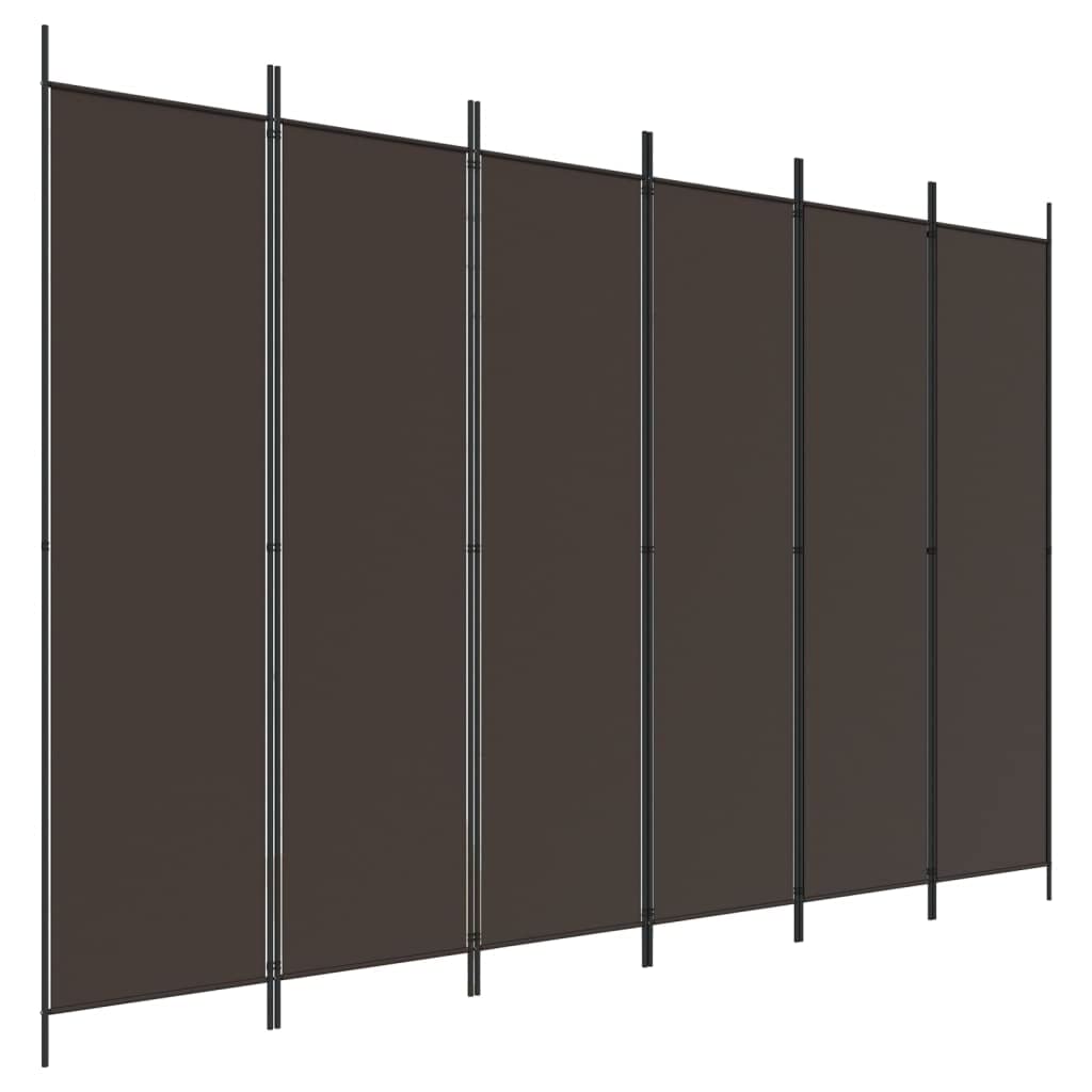 vidaXL 6-Panel Room Divider Brown 118.1x78.7" Fabric"