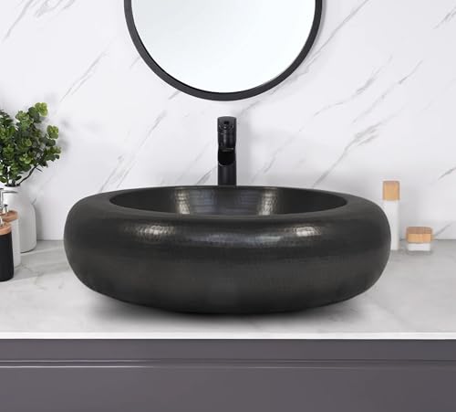 INNOVA COPPER ROUND VESSEL SINK MELODY DESIGN 18.5X18.5X4.5 G1718 DARK
