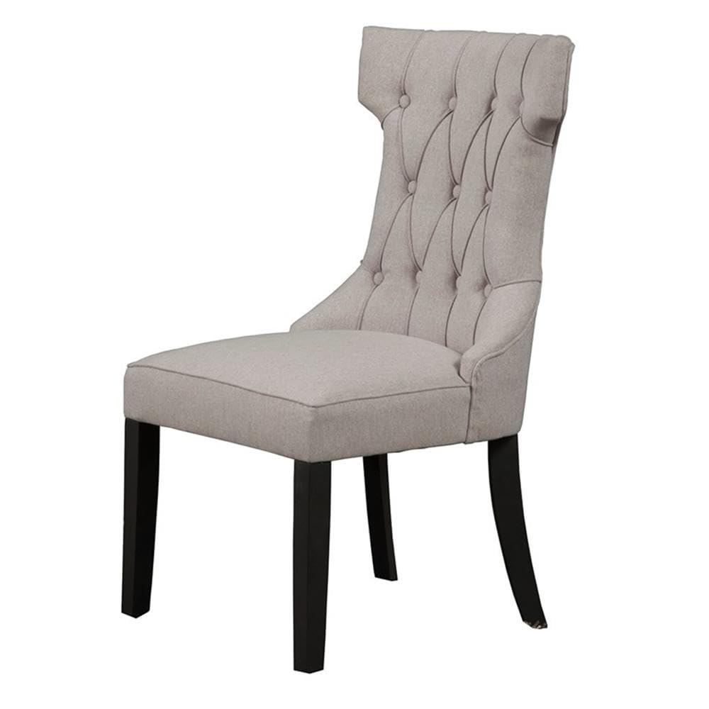 Manchester Upholstered Side Chairs, Light Grey/Black