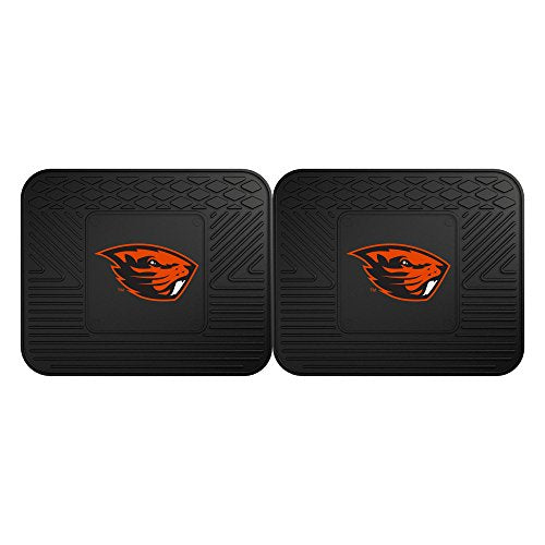 Fanmats Ncaa Oregon State University Beavers Vinyl 2-Pack Utility Mats , Black, 14X17