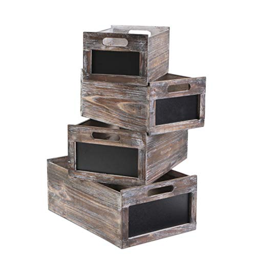 Casafoyer Cyprian Set of 4 Wood Crates & Chalkboard | (2 Units)