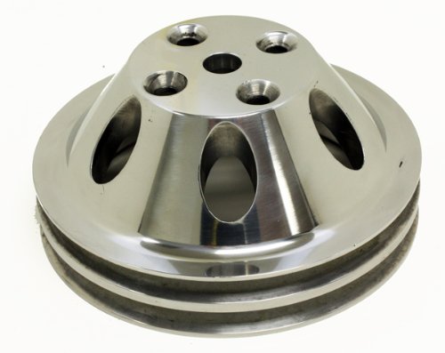 Compatible/Replacement for CHEVY SMALL BLOCK POLISHED ALUMINUM WATER PUMP PULLEY - 2 GROOVE (LWP)