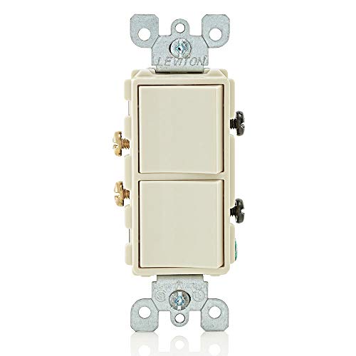 Leviton 5634-I 15 Amp, 120277 Volt, Decora Single-Pole, Ac Combination Switch, Commercial Grade, Grounding, Light Almond