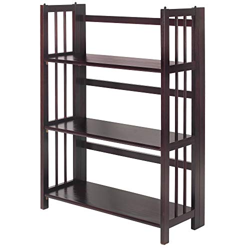 Casafoyer 3-Shelf Folding Stackable Book 27.5 Wide-Espresso - (Pack Of 2)"
