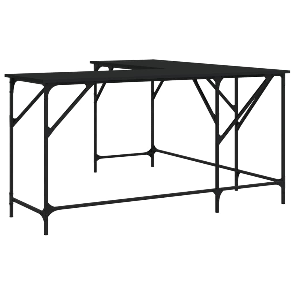 vidaXL Desk Black 58.7x58.7??29.5??Engineered Wood