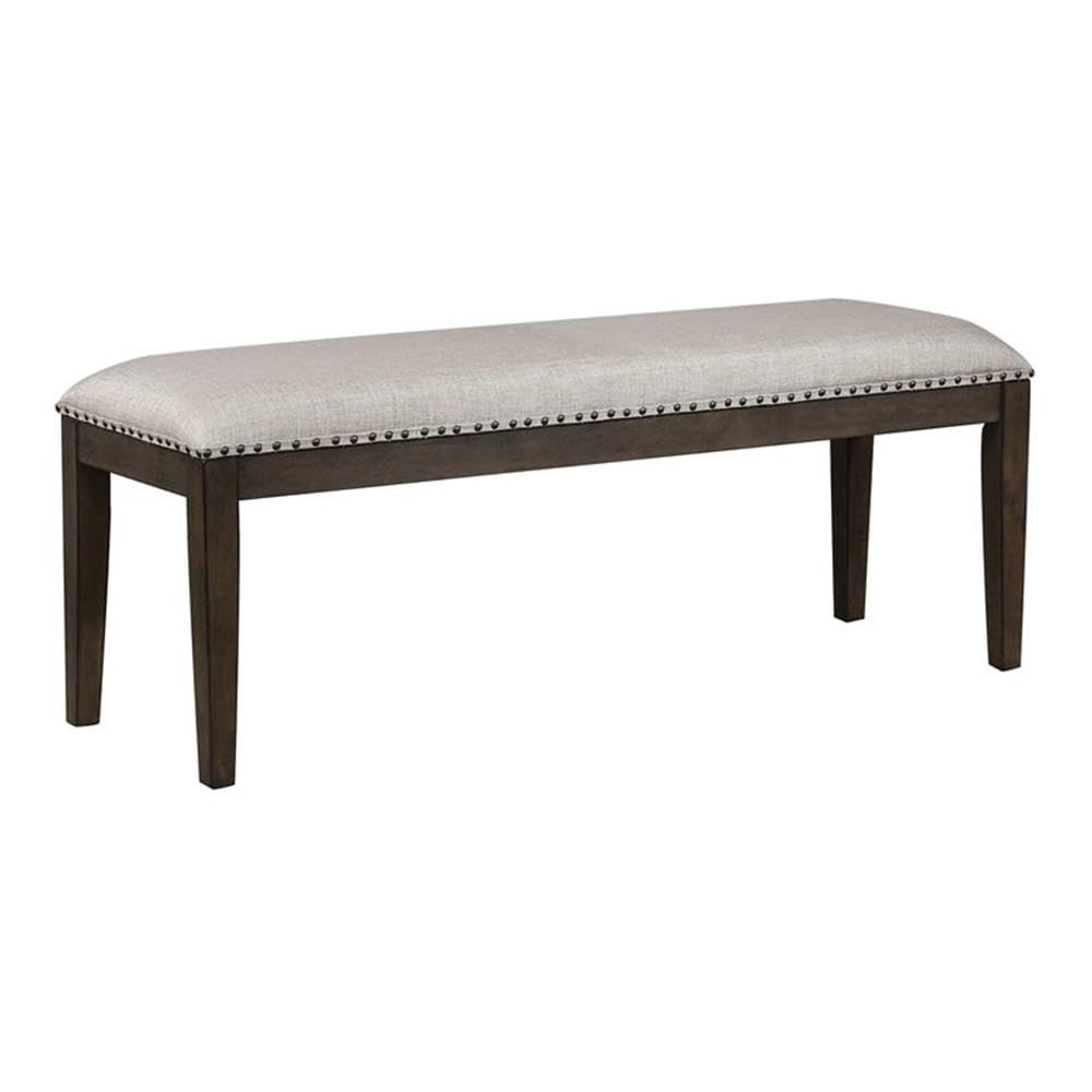 Sunset Trading Cali 50 Dining Bench | Brown Solid Wood | Nailheads"
