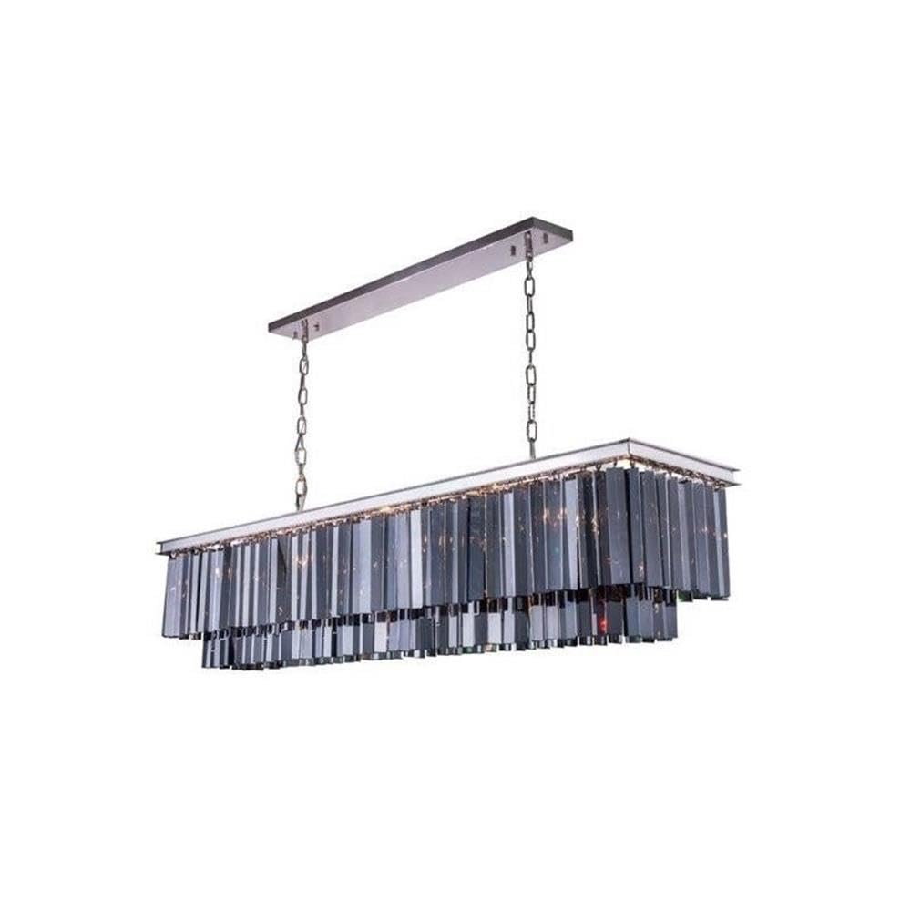 Sydney 12 light polished nickel Chandelier Silver Shade (Grey) Royal Cut Crystal