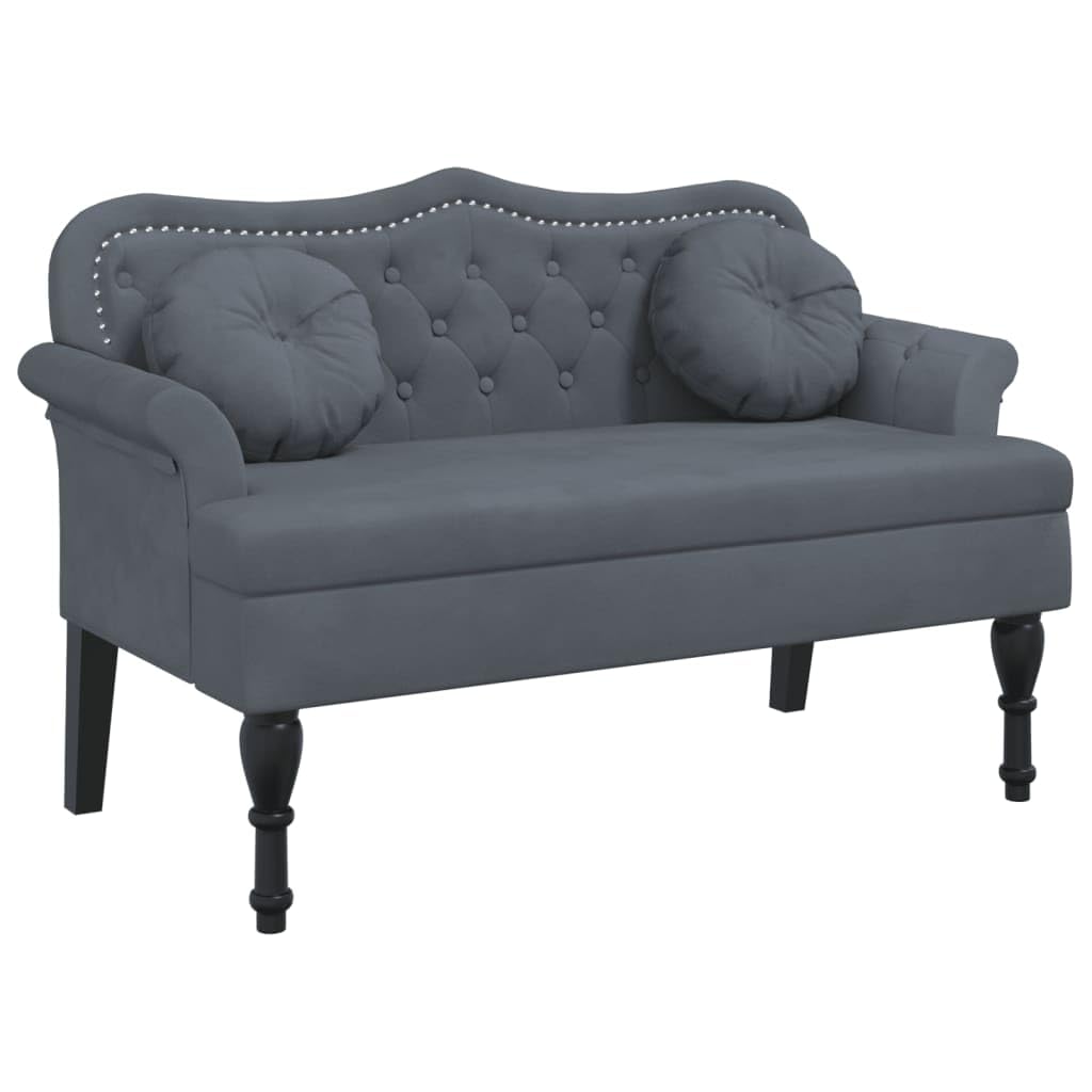 vidaXL Bench with Cushions Dark Gray 47.4x25.6"x29.5" Velvet"
