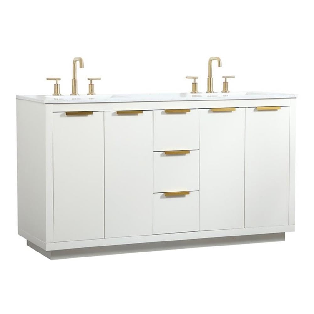 Elegant Decor Blake 60 Aluminum Alloy Mdf Double Bathroom Vanity In White