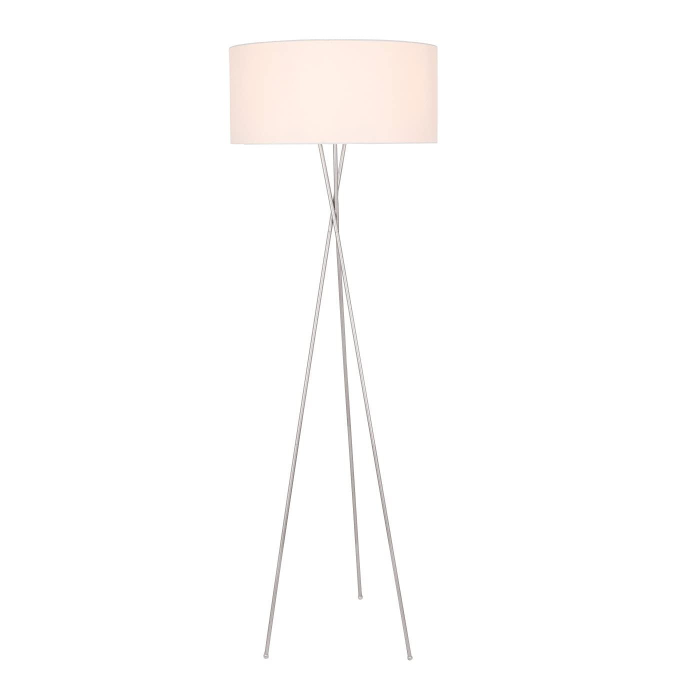 Cason 1 light Silver and White shade Floor lamp
