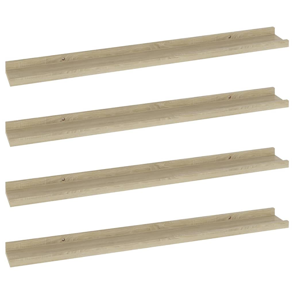 vidaXL Wall Shelves 4 pcs Sonoma Oak 31.5x3.5"x1.2"
