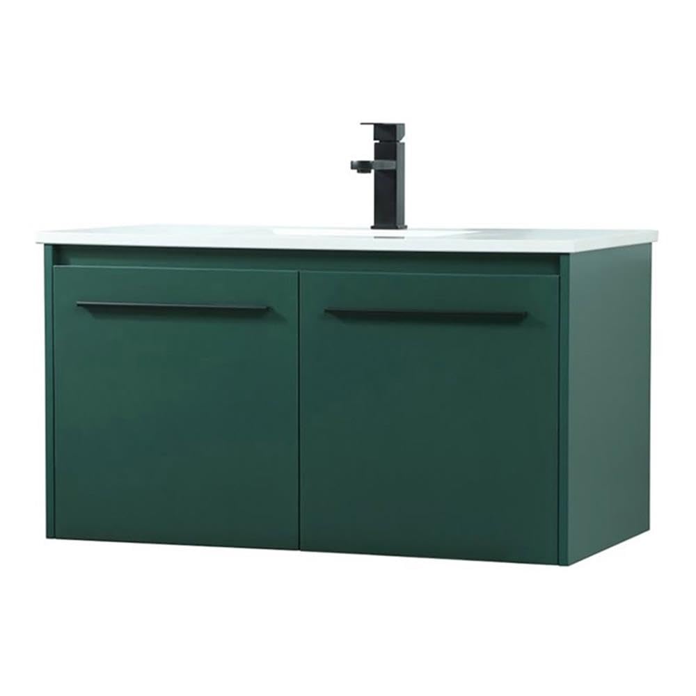 Elegant Decor Penn 36 Aluminum Alloy Mdf Single Bathroom Vanity In Green