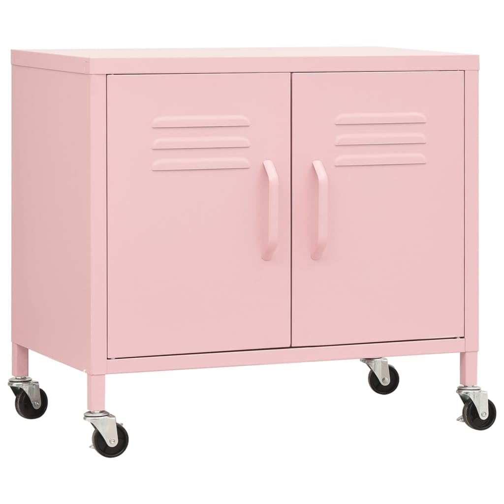 vidaXL Storage Cabinet Pink 23.6x13.8”x19.3” Steel