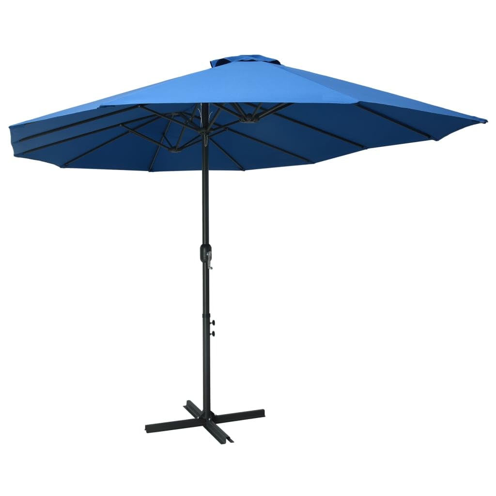 vidaXL Outdoor Parasol with Aluminum Pole 181.1x106.3" Blue"